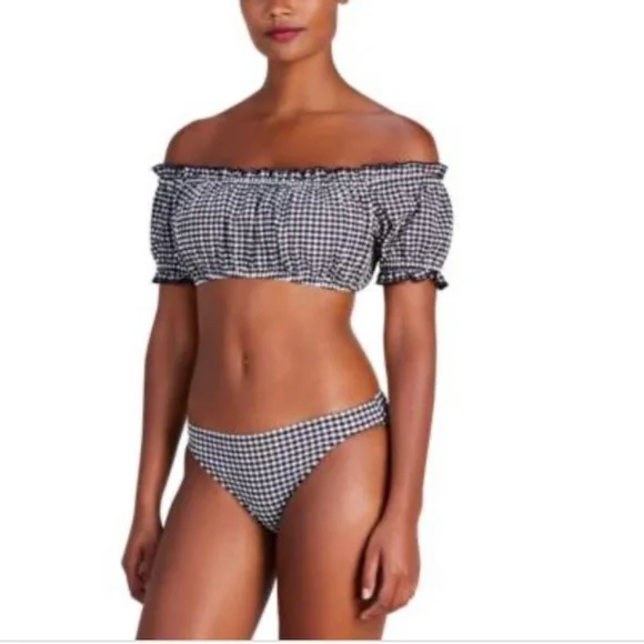 NWT Kate Spade New York Women's Classic Check-Print Bikini Bottoms - NWT - Picture 2 of 2
